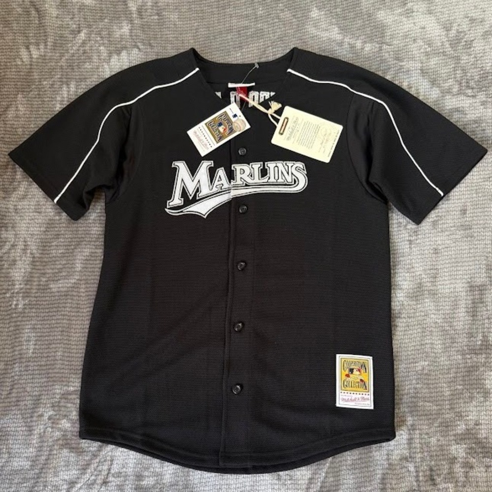 Mitchell &‎ Ness Florida Marlins Willis 2003 Youth XL Black Baseball Jersey NEW